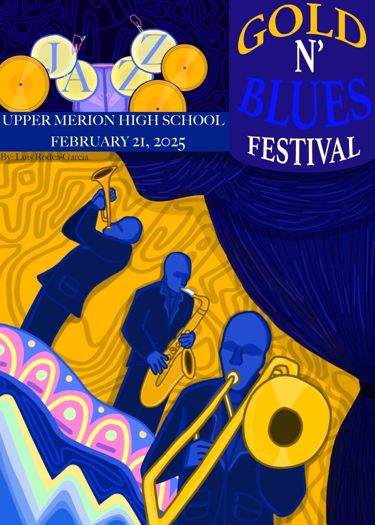 Gold N' Blues promotion poster from last year (Made by Louis Rodea-Garcia)
